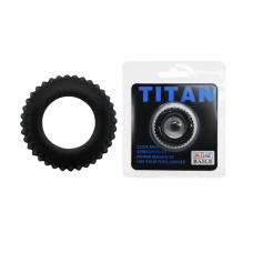 Эрекционное кольцо "TITAN", черное, 3.3 см